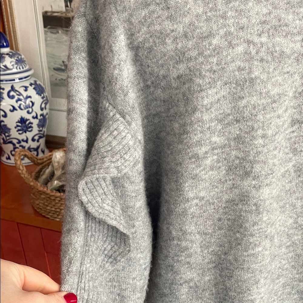 Phillip Lim 3.1 Cozy Light Gray Turtleneck Ruffle Sweater Large - Picture 10 of 13